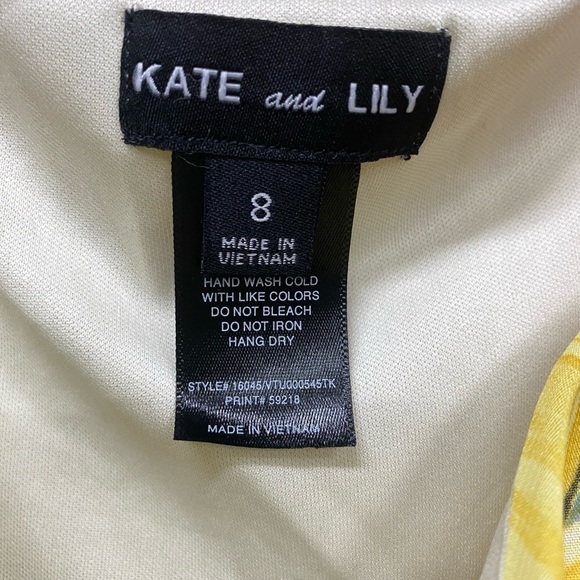Kate and Lily Yellow Floral Tiered Maxi Dress Size 8 NWT - Picture 3 of 5